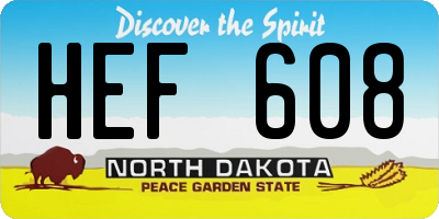 ND license plate HEF608