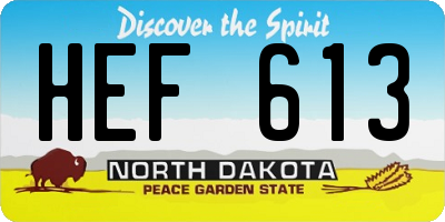 ND license plate HEF613