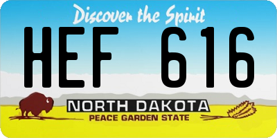 ND license plate HEF616