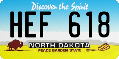 ND license plate HEF618