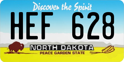 ND license plate HEF628