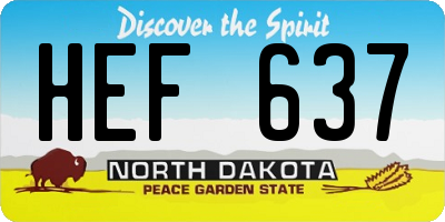 ND license plate HEF637