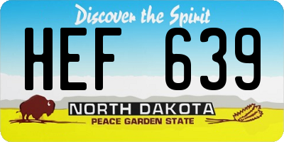 ND license plate HEF639
