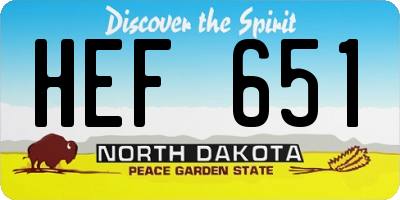 ND license plate HEF651