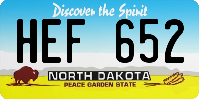 ND license plate HEF652