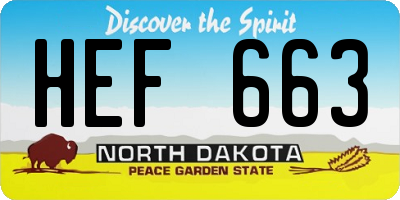 ND license plate HEF663