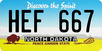 ND license plate HEF667