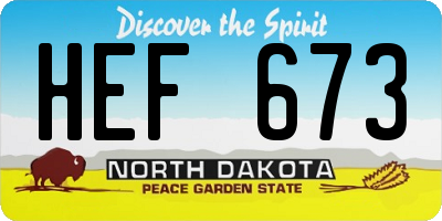 ND license plate HEF673