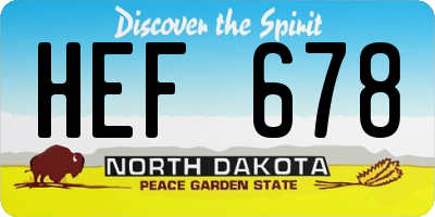 ND license plate HEF678
