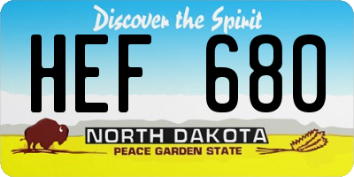 ND license plate HEF680