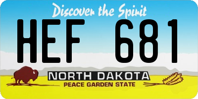 ND license plate HEF681