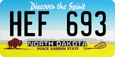 ND license plate HEF693