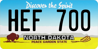 ND license plate HEF700