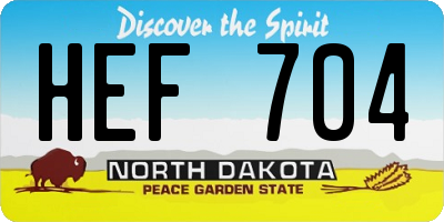 ND license plate HEF704