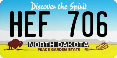 ND license plate HEF706