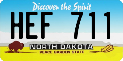 ND license plate HEF711