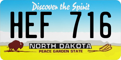 ND license plate HEF716