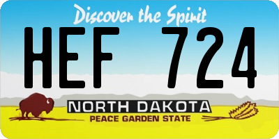 ND license plate HEF724