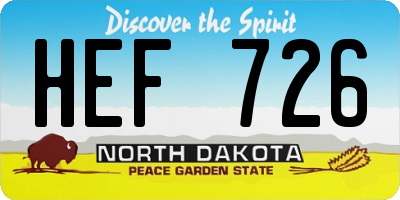 ND license plate HEF726
