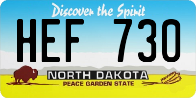 ND license plate HEF730