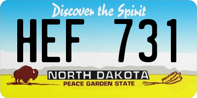 ND license plate HEF731