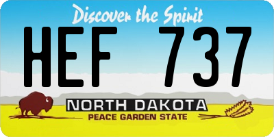 ND license plate HEF737