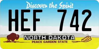 ND license plate HEF742