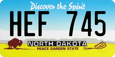 ND license plate HEF745