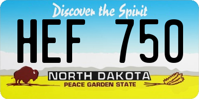 ND license plate HEF750