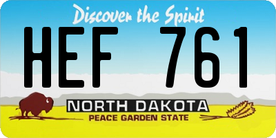 ND license plate HEF761