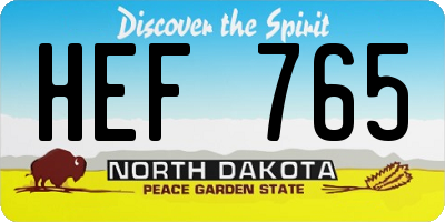 ND license plate HEF765