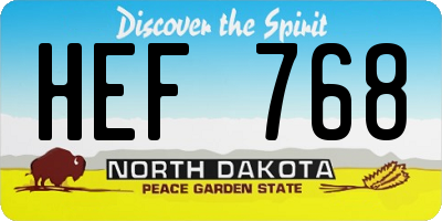 ND license plate HEF768