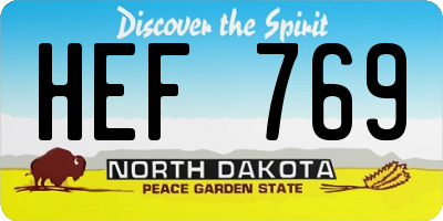 ND license plate HEF769