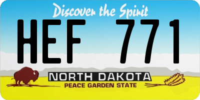 ND license plate HEF771