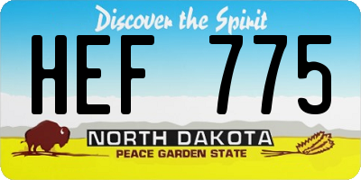 ND license plate HEF775