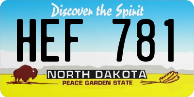 ND license plate HEF781