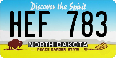 ND license plate HEF783