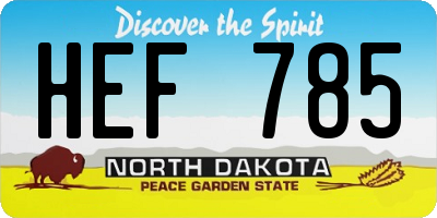 ND license plate HEF785