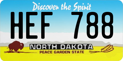 ND license plate HEF788