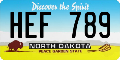 ND license plate HEF789