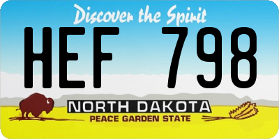 ND license plate HEF798