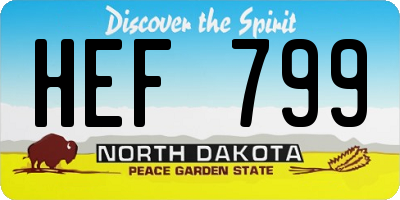 ND license plate HEF799