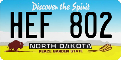 ND license plate HEF802