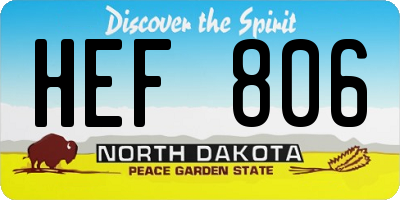 ND license plate HEF806