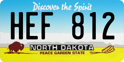 ND license plate HEF812