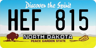 ND license plate HEF815