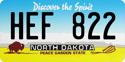 ND license plate HEF822