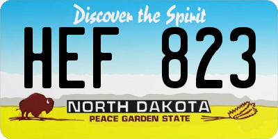 ND license plate HEF823