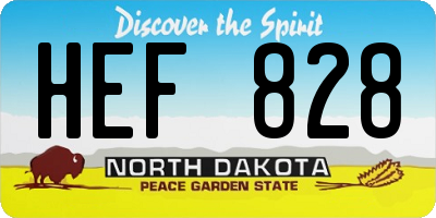 ND license plate HEF828