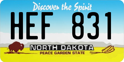 ND license plate HEF831